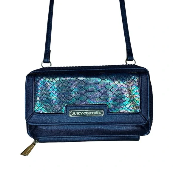 Juicy Couture Crossbody Wallet with Iridescent Mermaid Print and Gold Hardware - Picture 2 of 11